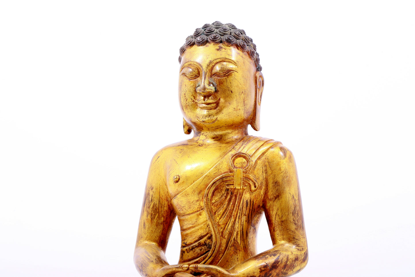 A Magnificent Gilt-Bronze Figure Of Buddha Shakyamuni