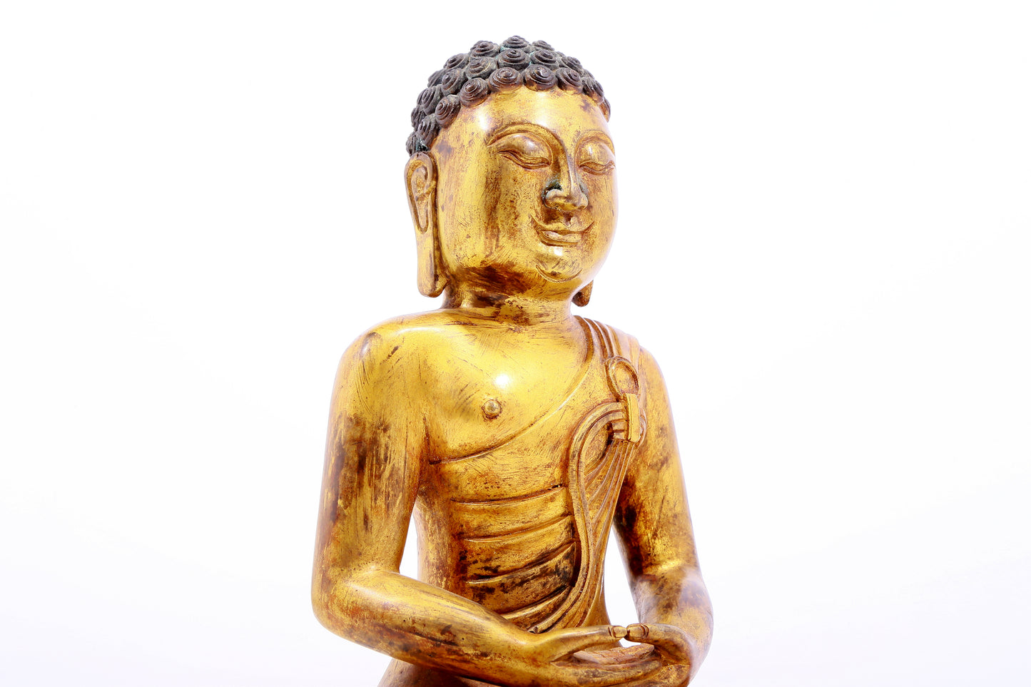 A Magnificent Gilt-Bronze Figure Of Buddha Shakyamuni