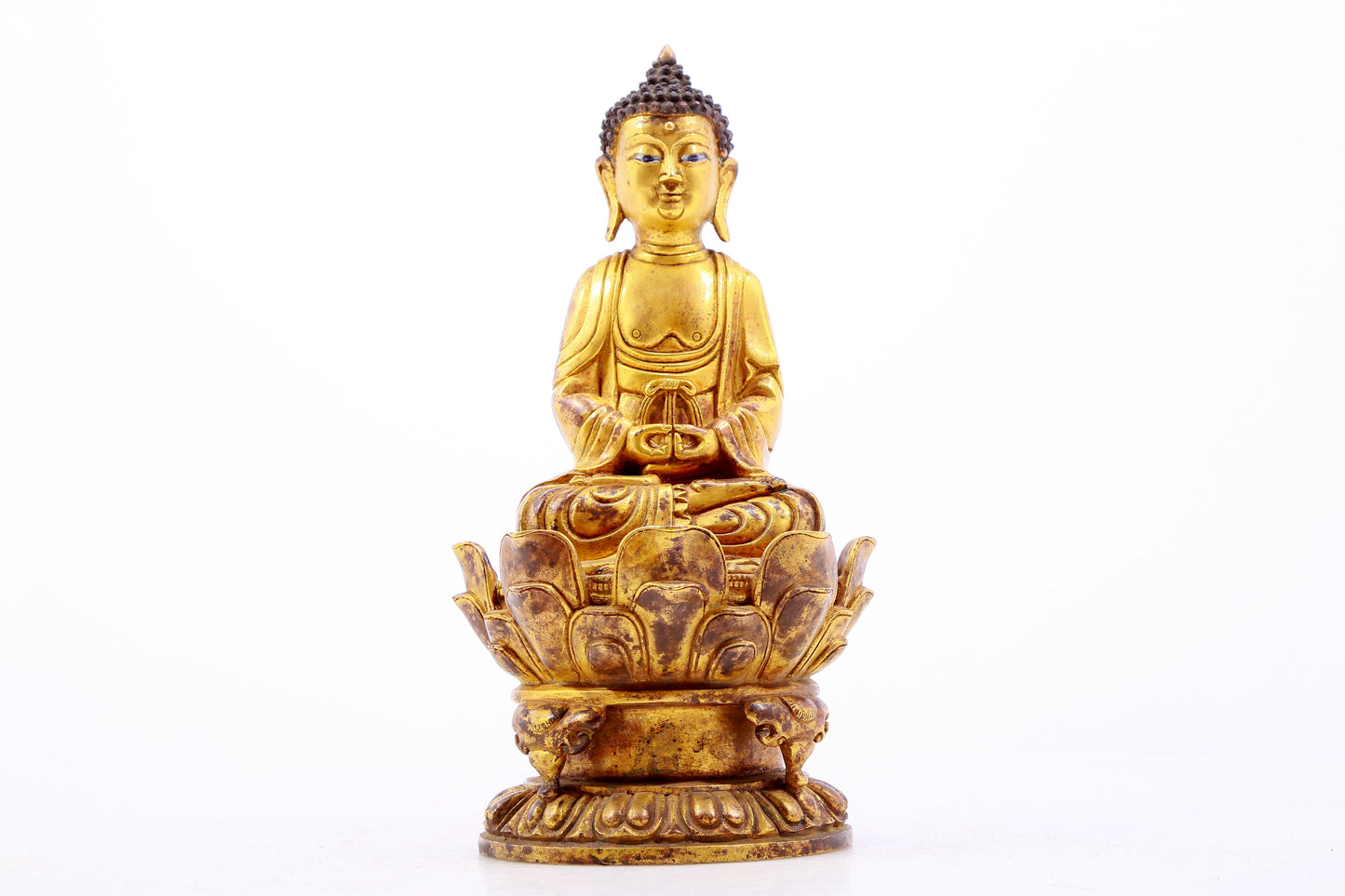 Wonderful Gilt-Bronze Figure Of Buddha Shakyamuni With Inscriptions