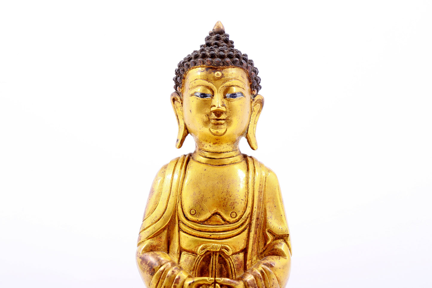 Wonderful Gilt-Bronze Figure Of Buddha Shakyamuni With Inscriptions