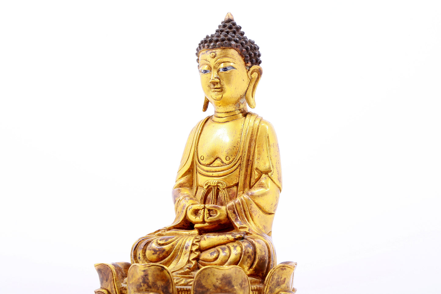 Wonderful Gilt-Bronze Figure Of Buddha Shakyamuni With Inscriptions