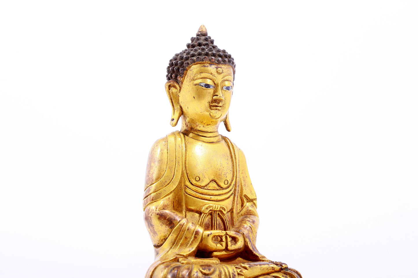 Wonderful Gilt-Bronze Figure Of Buddha Shakyamuni With Inscriptions