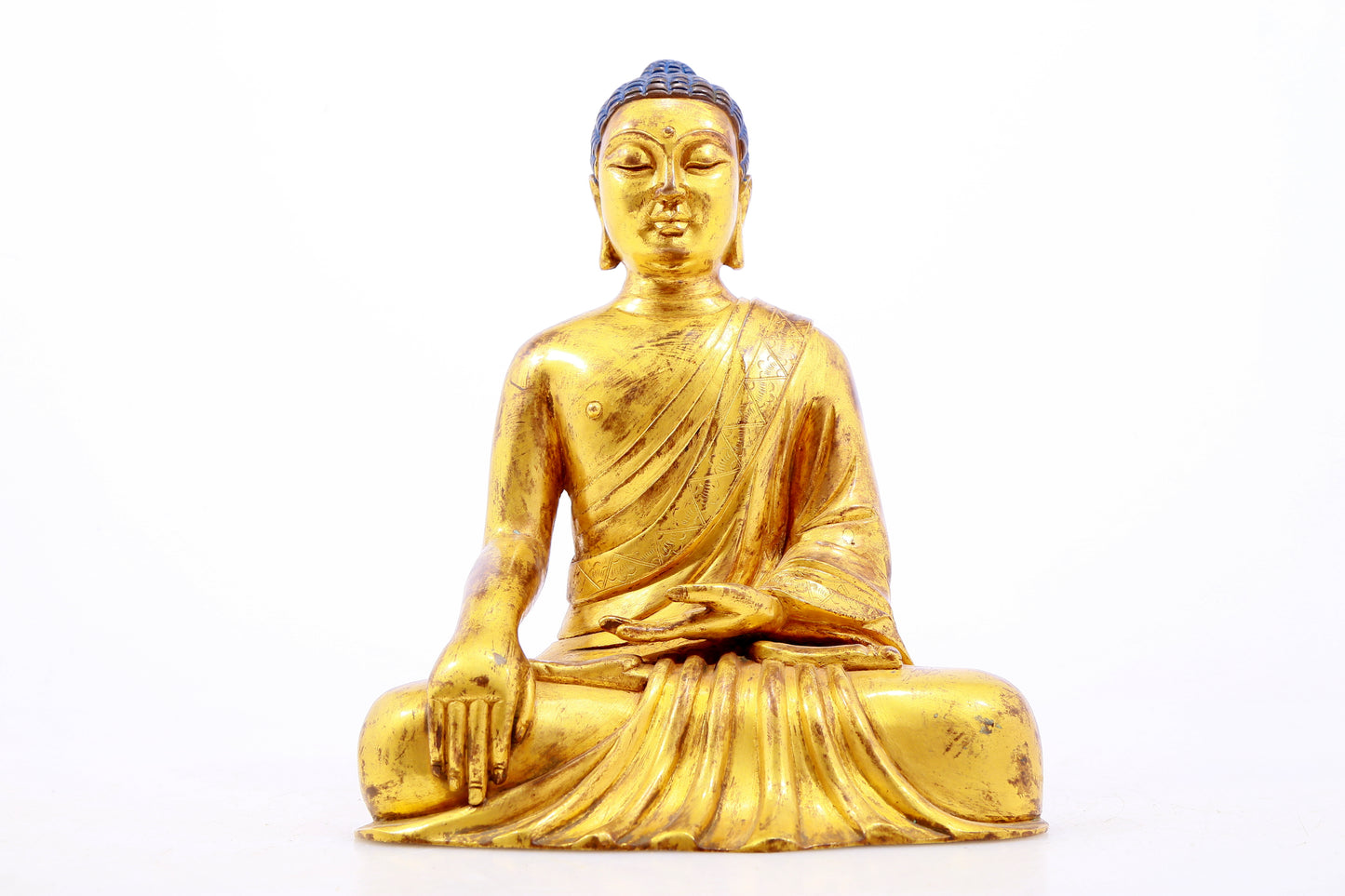 Three Magnificent Gilt-Bronze Figures Of Buddha