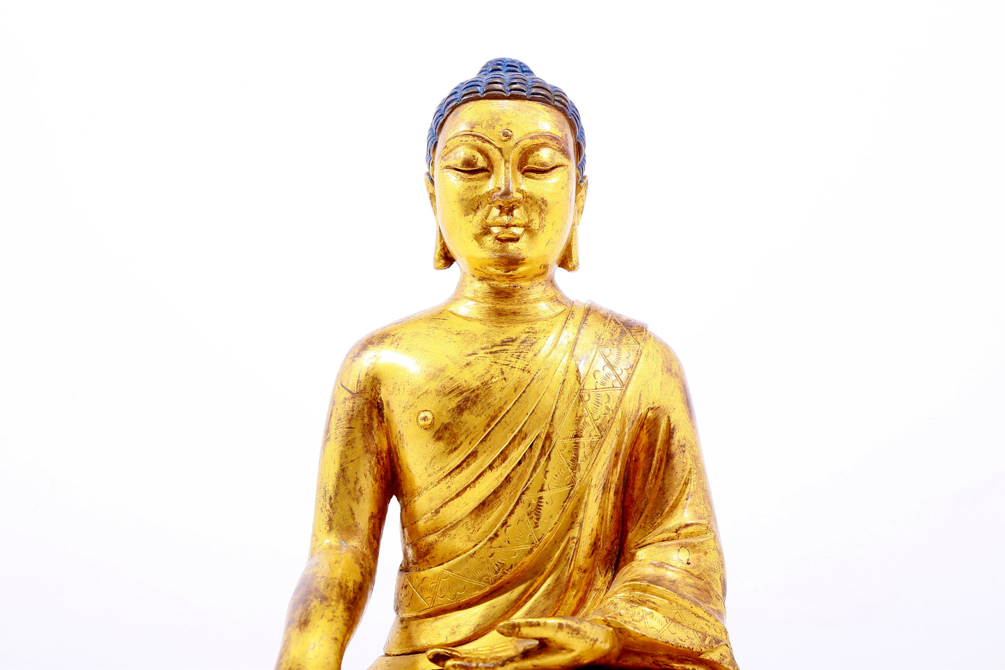 Three Magnificent Gilt-Bronze Figures Of Buddha