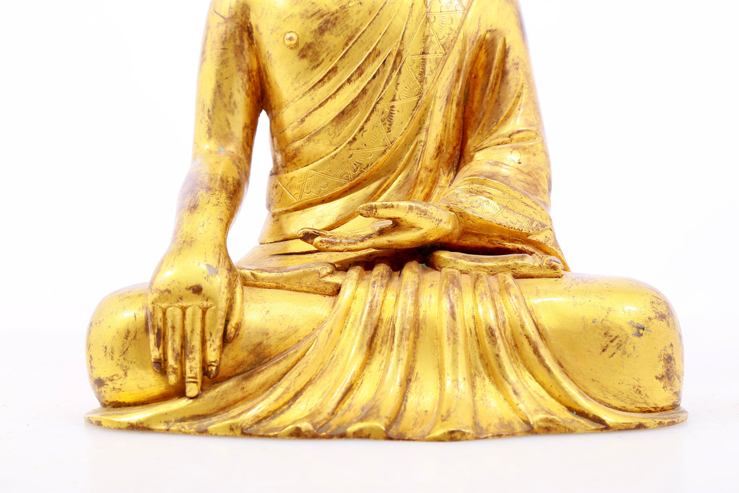 Three Magnificent Gilt-Bronze Figures Of Buddha