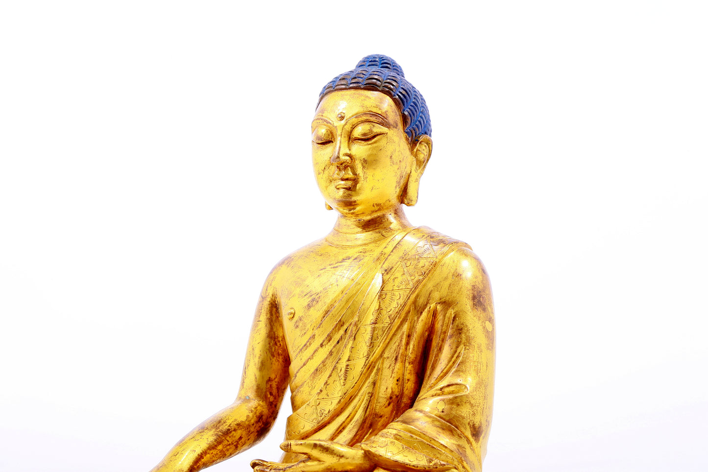 Three Magnificent Gilt-Bronze Figures Of Buddha