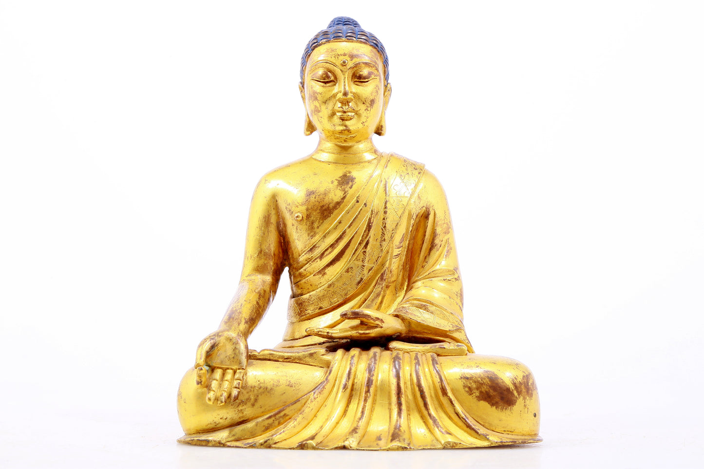 Three Magnificent Gilt-Bronze Figures Of Buddha