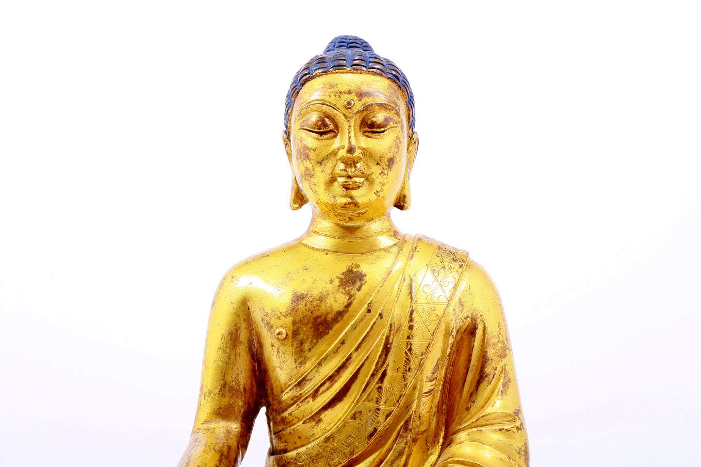 Three Magnificent Gilt-Bronze Figures Of Buddha