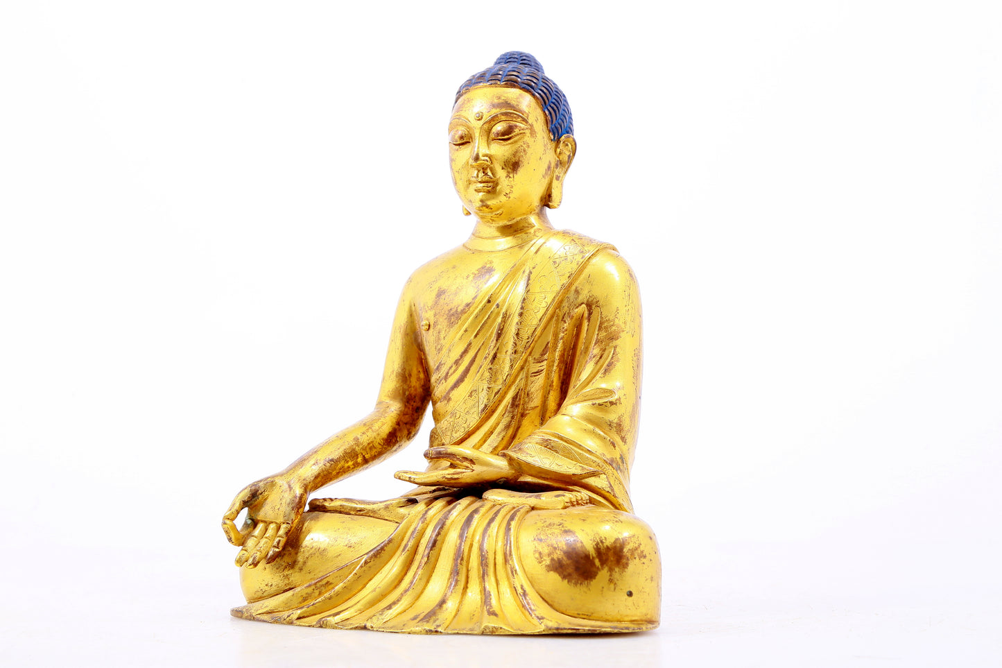 Three Magnificent Gilt-Bronze Figures Of Buddha