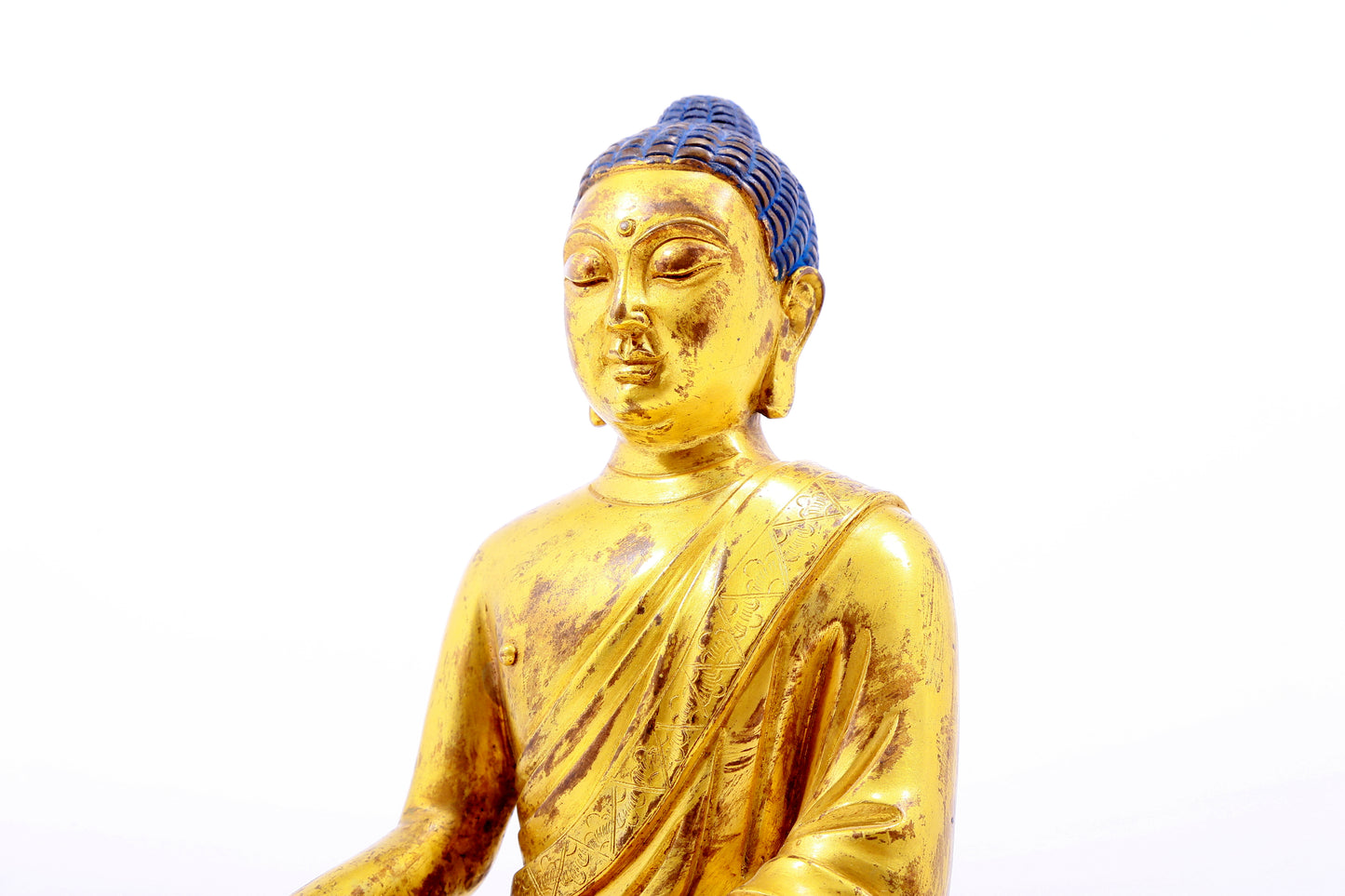 Three Magnificent Gilt-Bronze Figures Of Buddha