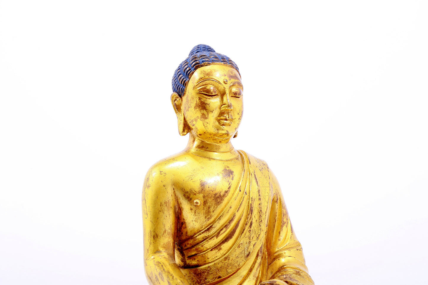 Three Magnificent Gilt-Bronze Figures Of Buddha