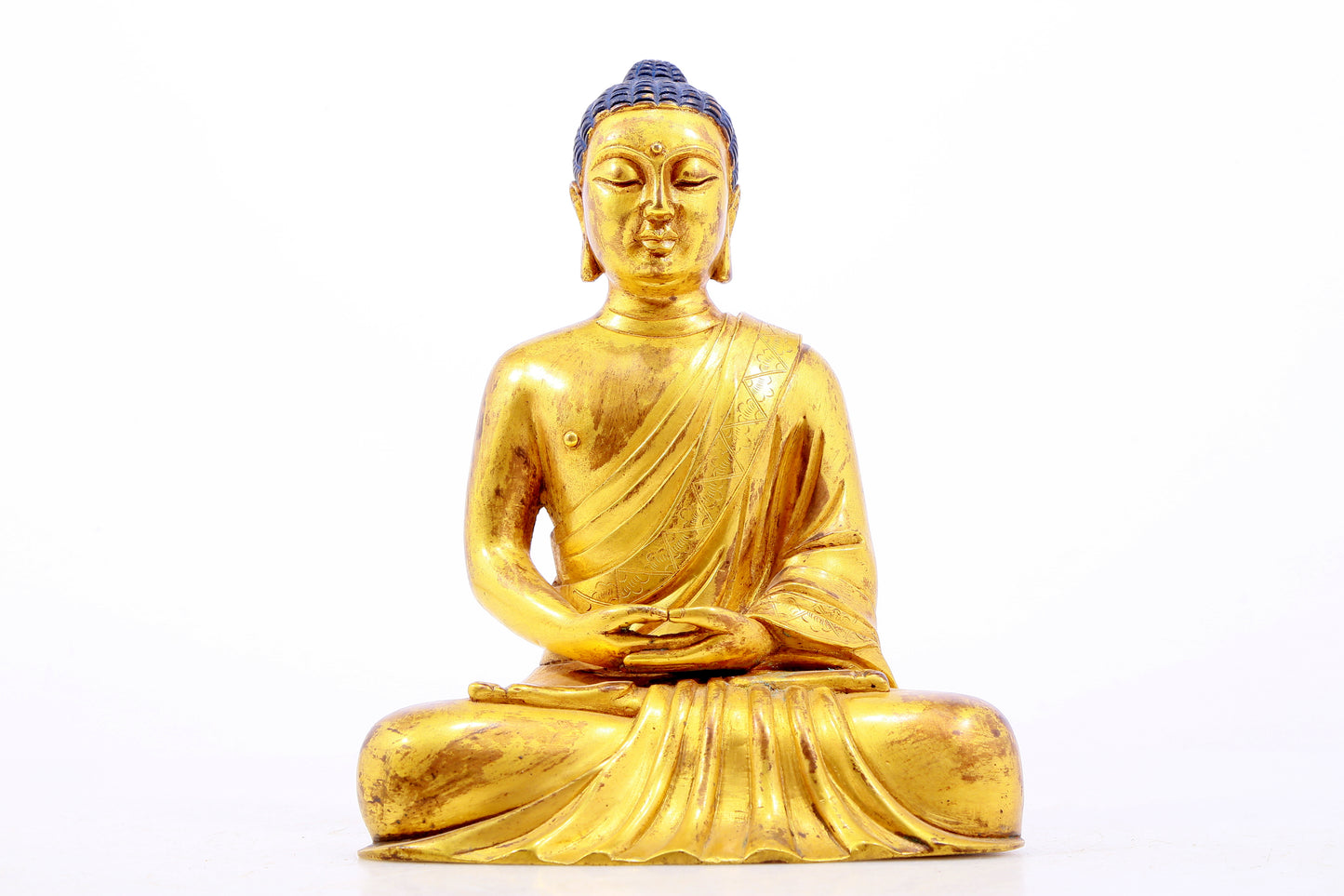 Three Magnificent Gilt-Bronze Figures Of Buddha