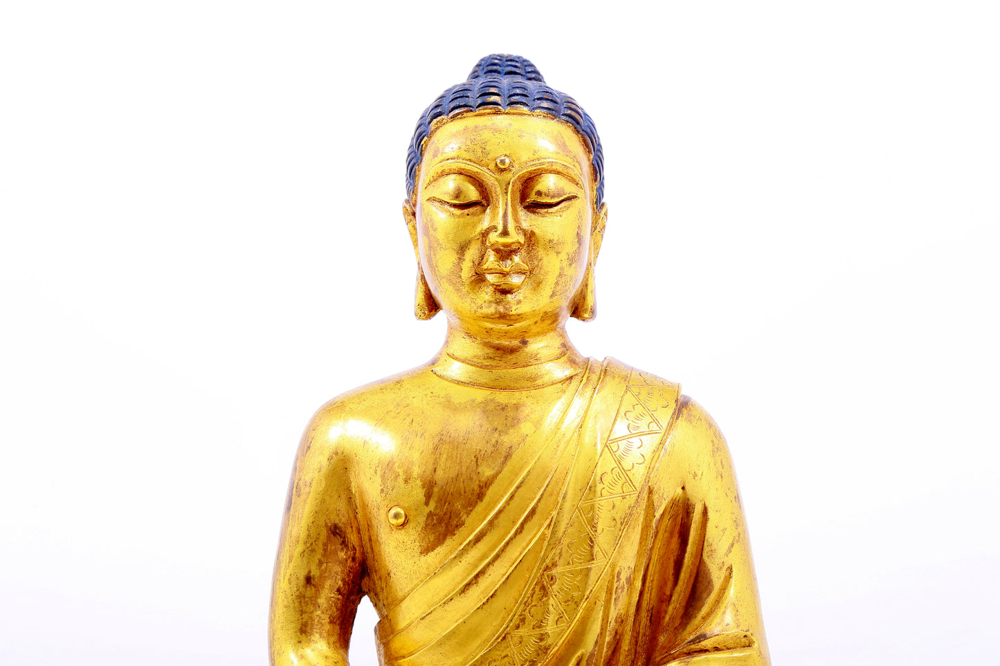 Three Magnificent Gilt-Bronze Figures Of Buddha