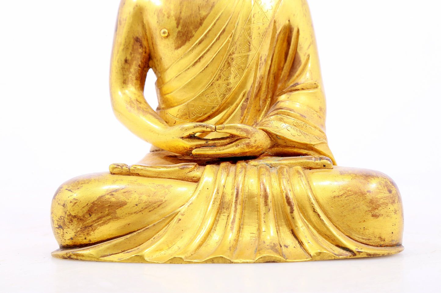 Three Magnificent Gilt-Bronze Figures Of Buddha