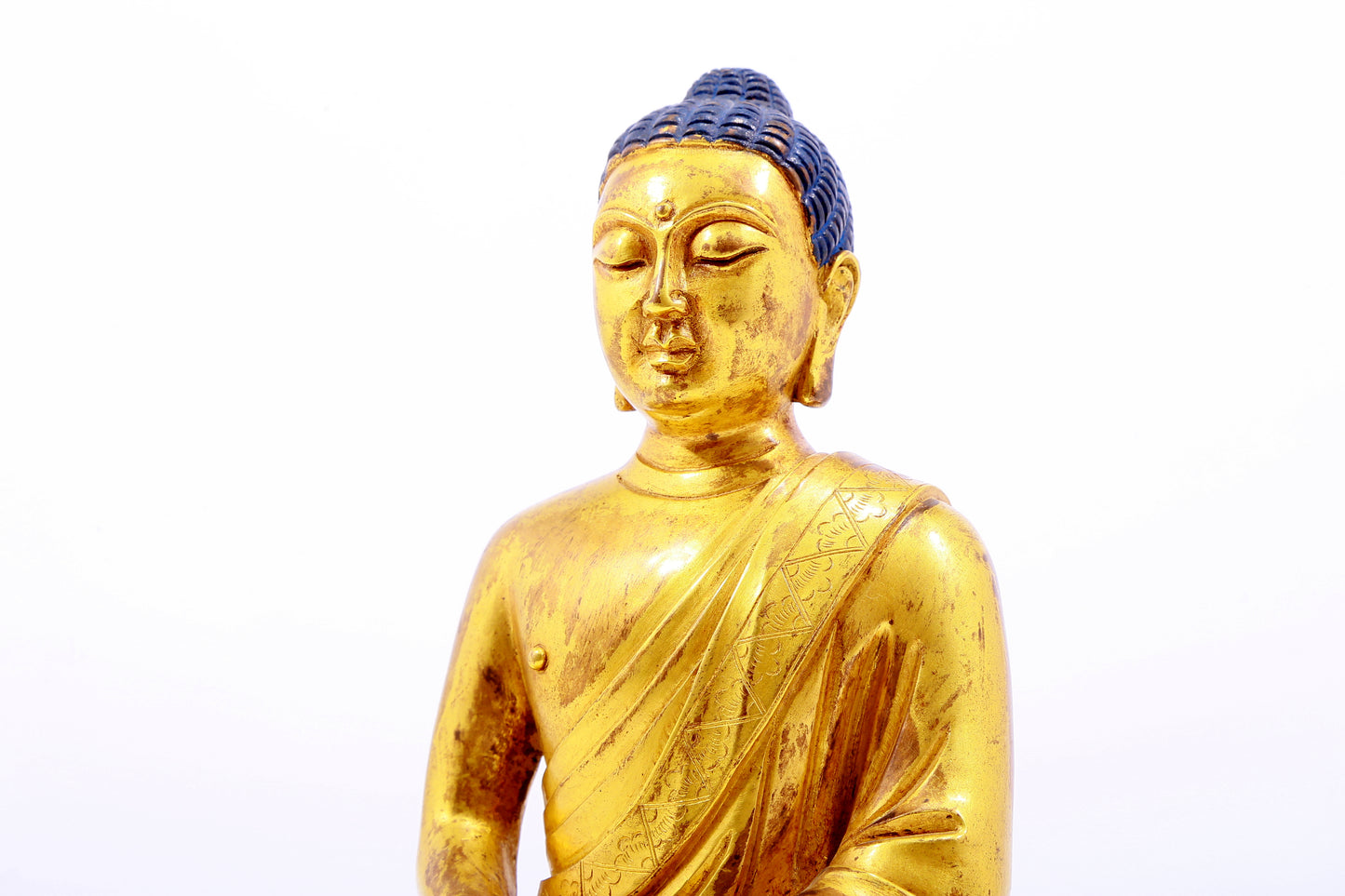 Three Magnificent Gilt-Bronze Figures Of Buddha