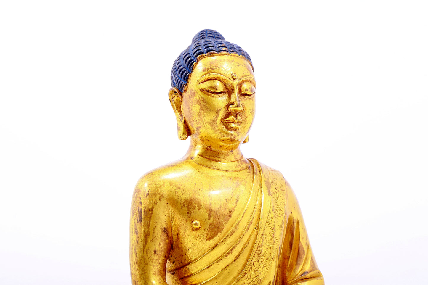 Three Magnificent Gilt-Bronze Figures Of Buddha