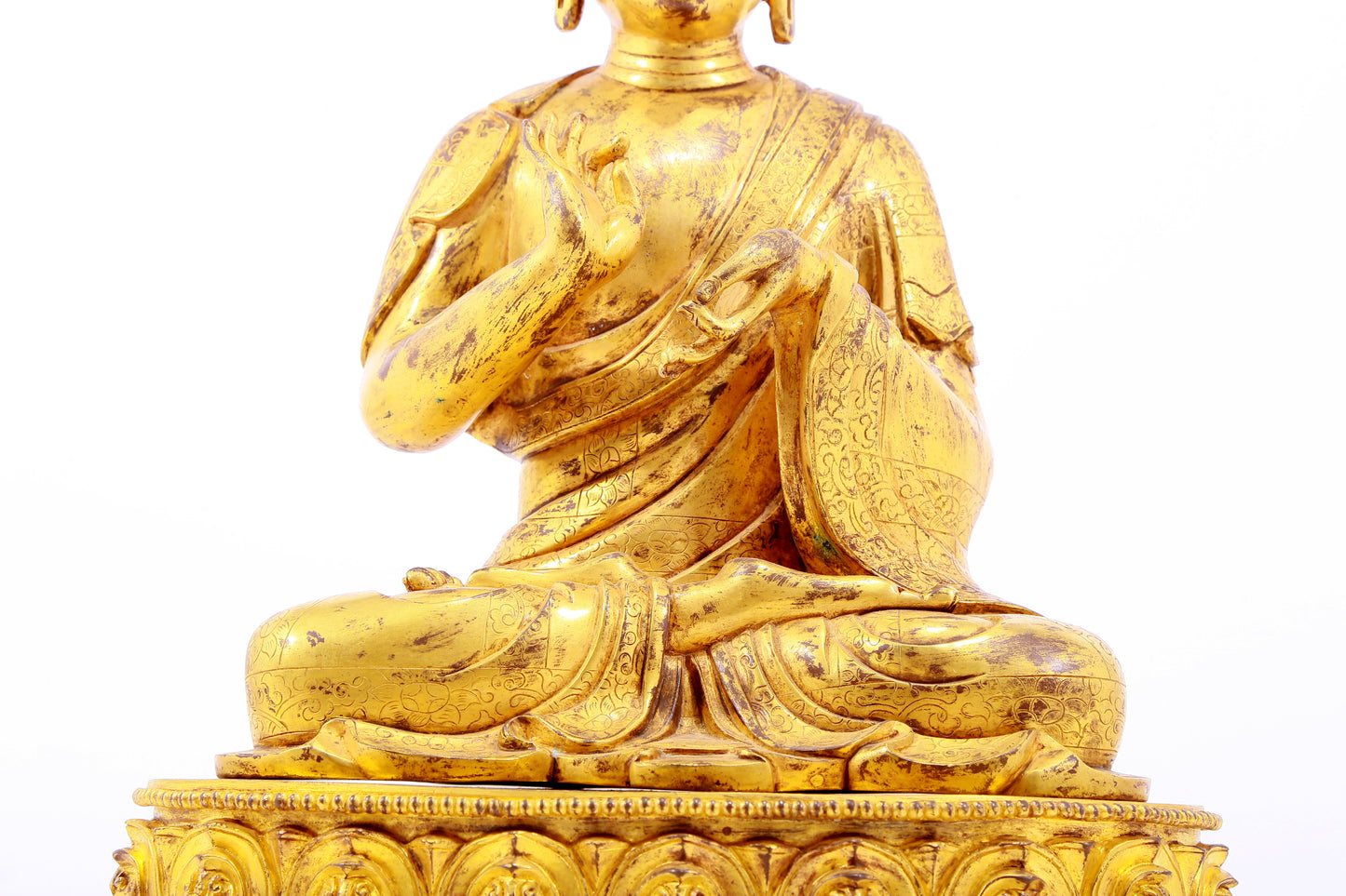 A Magnificent Gilt-Bronze Figure Of Buddha Shakyamuni