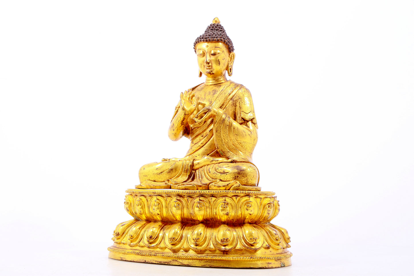 A Magnificent Gilt-Bronze Figure Of Buddha Shakyamuni