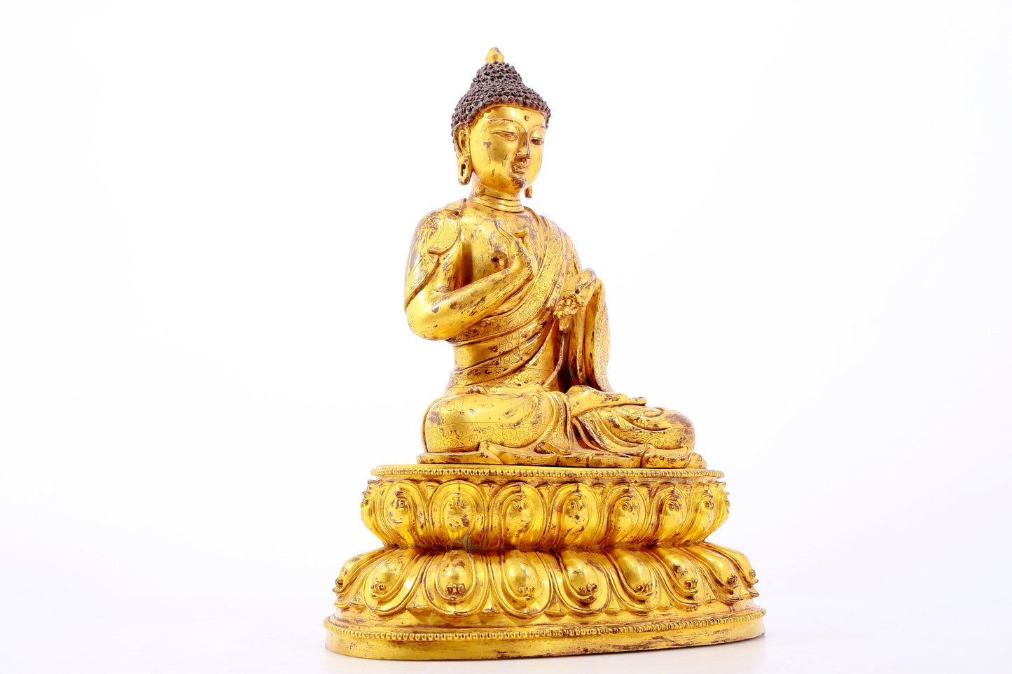 A Magnificent Gilt-Bronze Figure Of Buddha Shakyamuni