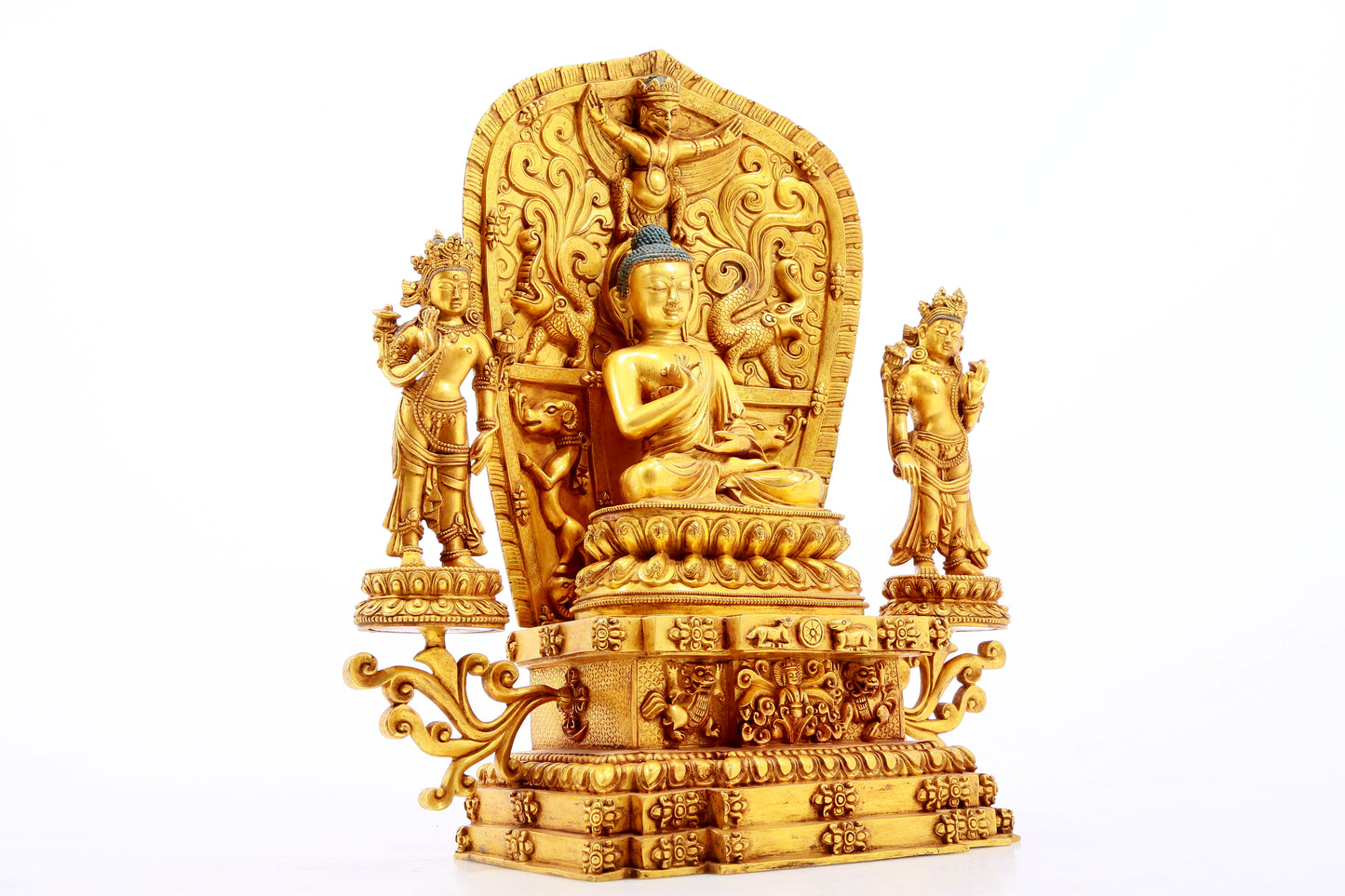 Two gilt bronze statues of Sakyamuni