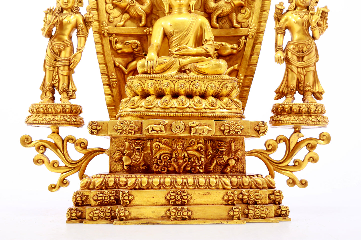 Two gilt bronze statues of Sakyamuni