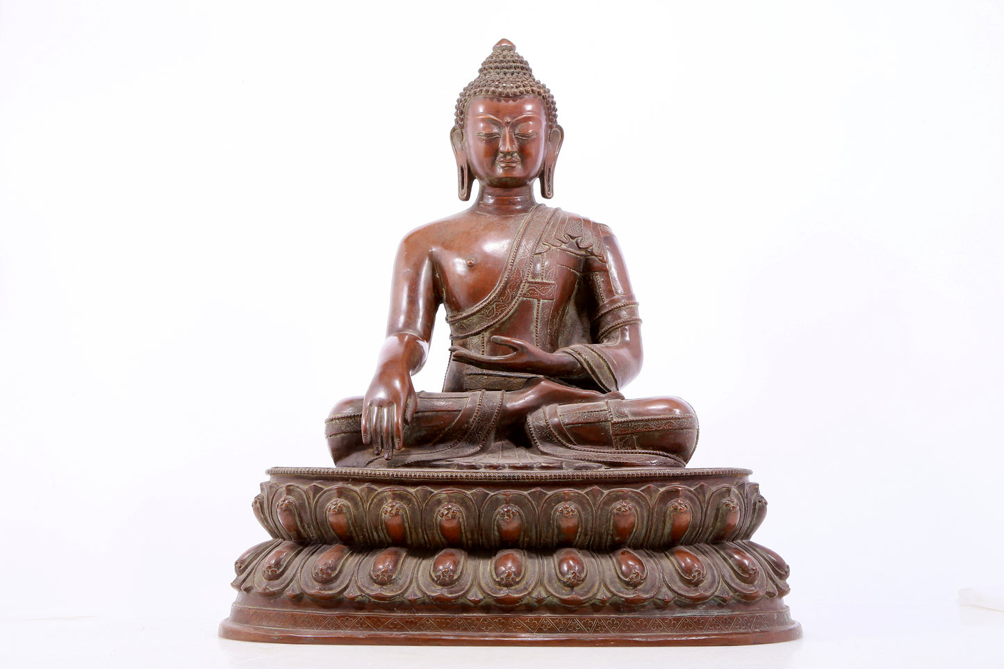 Massive Bronze Figure Of Buddha Shakyamuni