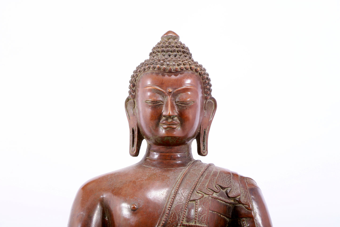 Massive Bronze Figure Of Buddha Shakyamuni