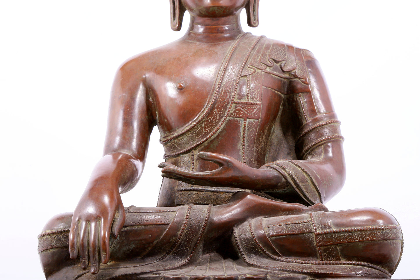 Massive Bronze Figure Of Buddha Shakyamuni