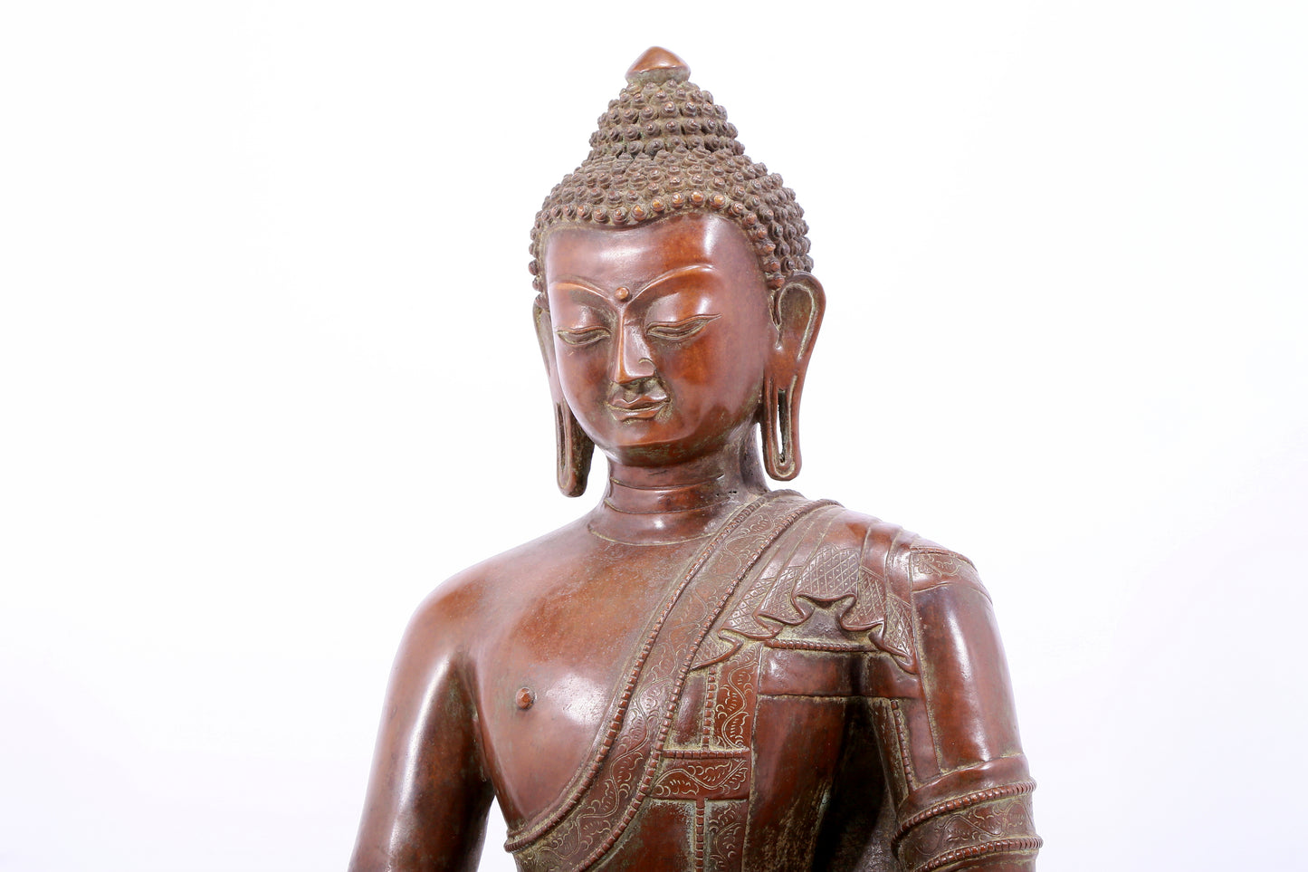 Massive Bronze Figure Of Buddha Shakyamuni