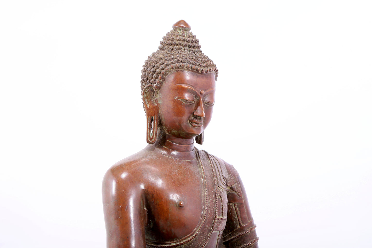 Massive Bronze Figure Of Buddha Shakyamuni