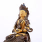 A serene gilt bronze statue of Amitayus Buddha