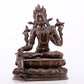 bronze inlaid silver green Tara statue