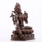 bronze inlaid silver green Tara statue