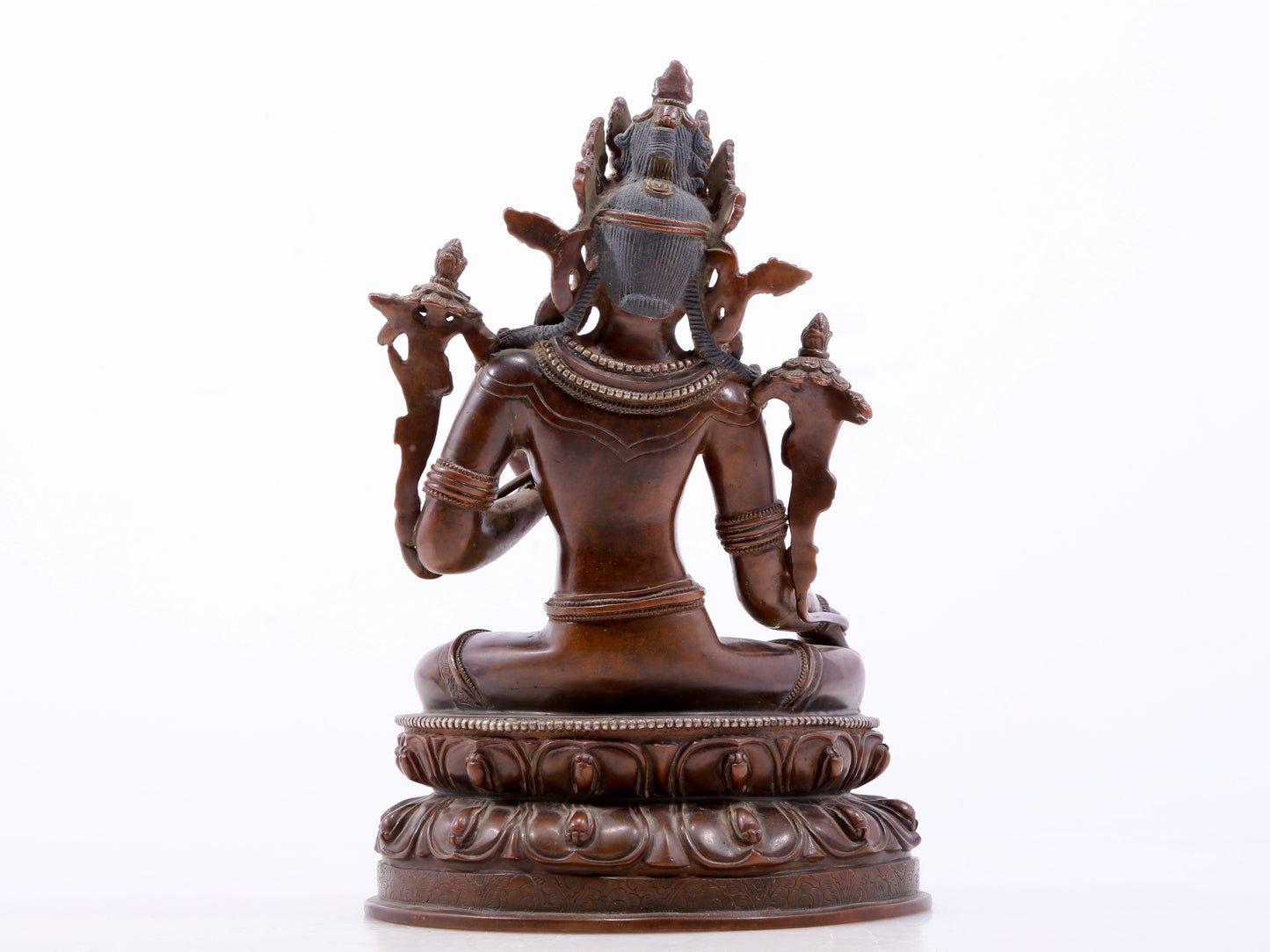 bronze inlaid silver green Tara statue