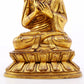 A serene gilt bronze statue of Tsongkhapa