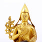 A serene gilt bronze statue of Tsongkhapa