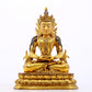 A serene gilt bronze statue of Amitayus Buddha