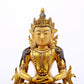 A serene gilt bronze statue of Amitayus Buddha