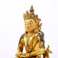 A serene gilt bronze statue of Amitayus Buddha