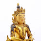 A serene gilt bronze statue of Amitayus Buddha