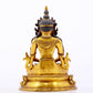 A serene gilt bronze statue of Amitayus Buddha