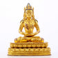 A serene gilt bronze statue of Amitayus Buddha