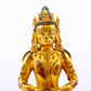 A serene gilt bronze statue of Amitayus Buddha