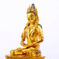 A serene gilt bronze statue of Amitayus Buddha