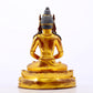 A serene gilt bronze statue of Amitayus Buddha