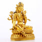 A serene gilt bronze green Tara statue