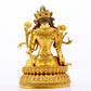 A serene gilt bronze green Tara statue