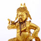 A serene gilt bronze statue of Guan Gong,