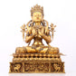 A serene gilt bronze statue of Bodhisattva inlaid with hundreds of treasures