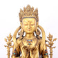 A serene gilt bronze statue of Bodhisattva inlaid with hundreds of treasures